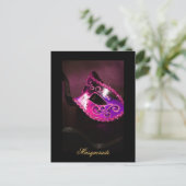 Fantasy Masquerade Mask Pink Fine Art Briefkaart (Staand voorkant)