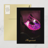Fantasy Masquerade Mask Pink Fine Art Briefkaart (Voorkant / Achterkant)