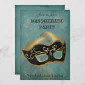 Fantasy Masquerade party Uitnodiging (Voorkant / Achterkant)