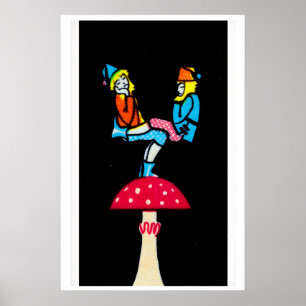 Fantasy Matchbox Print, Evenwichtskabouters op Poster