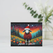 Fantasy Meadow Schattigee Baby Sheep Kerstvakantie Briefkaart (Staand voorkant)