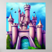 Fantasy Medieval Castle Painting Poster (Voorkant)