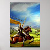 Fantasy Medieval Knight AI Digital Art Poster #01 (Voorkant)