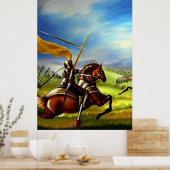 Fantasy Medieval Knight AI Digital Art Poster #01 (Keuken)