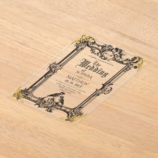 Fantasy Medieval Wedding Acryl Uitnodigingen (Laagn)