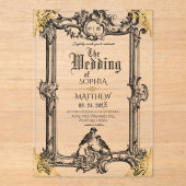 Fantasy Medieval Wedding  Acryl Uitnodigingen (Voorkant)