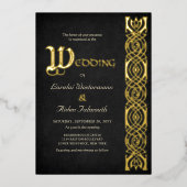 Fantasy Medieval Wedding Folie Uitnodiging (Voorkant)