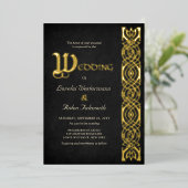 Fantasy Medieval Wedding Folie Uitnodiging (Staand Voorkant)