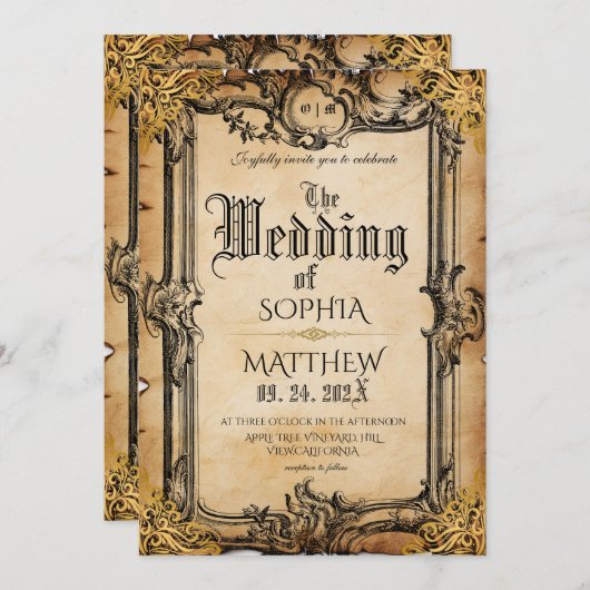 Fantasy Medieval Wedding Kaart (Voorkant / Achterkant)