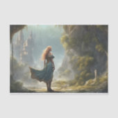 Fantasy Meisje met kasteel Decoupage Tissuepapier (Voorkant)