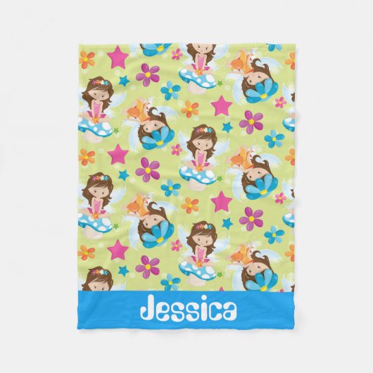 Fantasy meisjes deken naam toevoegen (Voorkant)