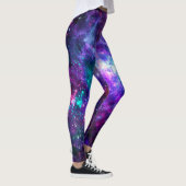 Fantasy Melkweg Kosmische Ruimte Paars Turquoise R Leggings (Rechts)