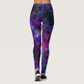 Fantasy Melkweg Kosmische Ruimte Paars Turquoise R Leggings (Achterkant)