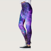 Fantasy Melkweg Kosmische Ruimte Paars Turquoise R Leggings (Links)