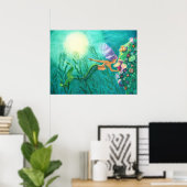 Fantasy Mermaid Art Poster Tropisch Zee Garden (Thuiskantoor)