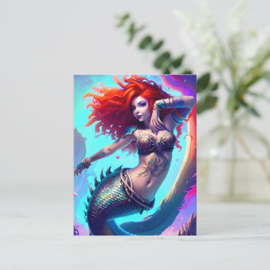 Fantasy Mermaid Briefkaart (Staand voorkant)