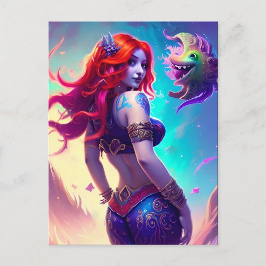 Fantasy Mermaid Briefkaart (Voorkant)