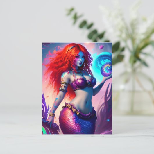 Fantasy Mermaid Briefkaart (Staand voorkant)