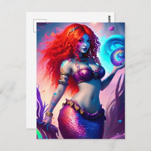 Fantasy Mermaid Briefkaart (Voorkant / Achterkant)