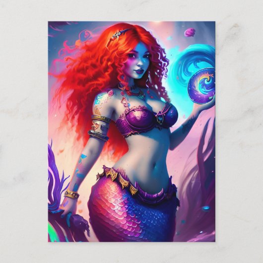 Fantasy Mermaid Briefkaart (Voorkant)