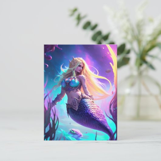 Fantasy Mermaid Briefkaart (Staand voorkant)