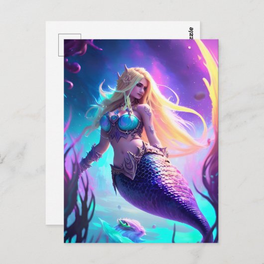 Fantasy Mermaid Briefkaart (Voorkant / Achterkant)