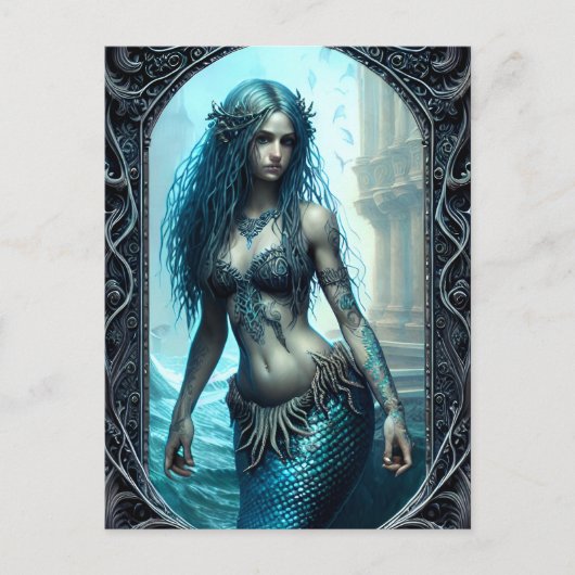 Fantasy Mermaid Briefkaart (Voorkant)