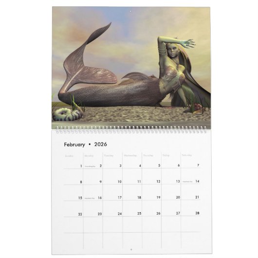 Fantasy Mermaid Calendar Kalender (Feb 2026)