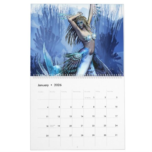 Fantasy Mermaid Calendar Kalender (Jan 2026)