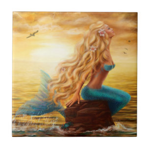 Fantasy Mermaid Ceramic Tile Tegeltje