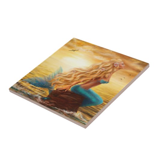 Fantasy Mermaid Ceramic Tile Tegeltje (Zijkant)