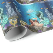Fantasy Mermaid Glossy Wrapping paper Cadeaupapier (Rol Hoek)