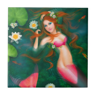 Fantasy mermaid met leugens tegeltje