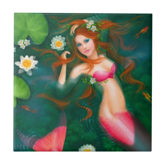 Fantasy mermaid met leugens tegeltje (Voorkant)