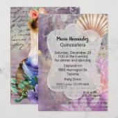 Fantasy Mermaid Quinceañera Kaart (Voorkant / Achterkant)