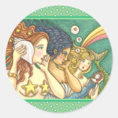 FANTASY MERMAID SISTERHOOD SHARING SECRET WISDOMS RONDE STICKER (Voorkant)