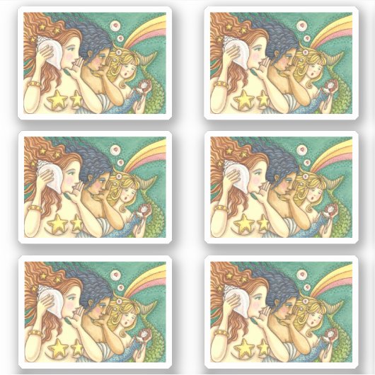 FANTASY MERMAID SISTERHOOD SHARING SECRET WISDOMS STICKER (Voorkant)