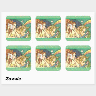 FANTASY MERMAID SISTERHOOD SHARING SECRET WISDOMS VIERKANTE STICKER