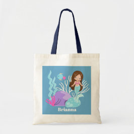 Fantasy mermaid voegt een naam toe aan meisjes can tote bag