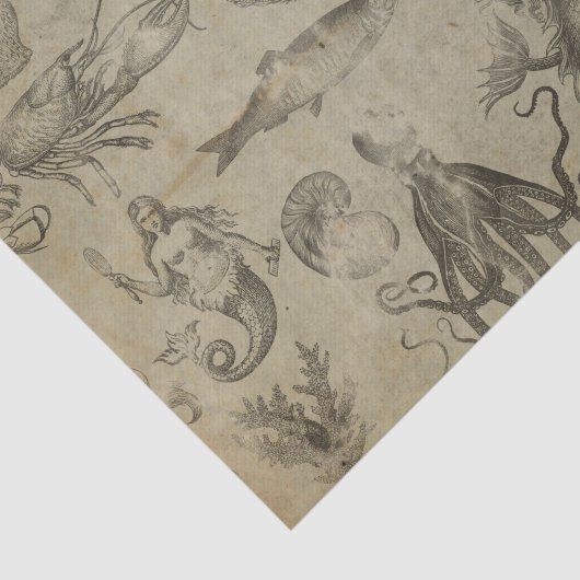  Fantasy Mermaid Water Creaters Tissuepapier (Detail)