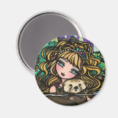Fantasy Mermaid Zee Otter Fairy Magneet (Voorkant / Achterkant)