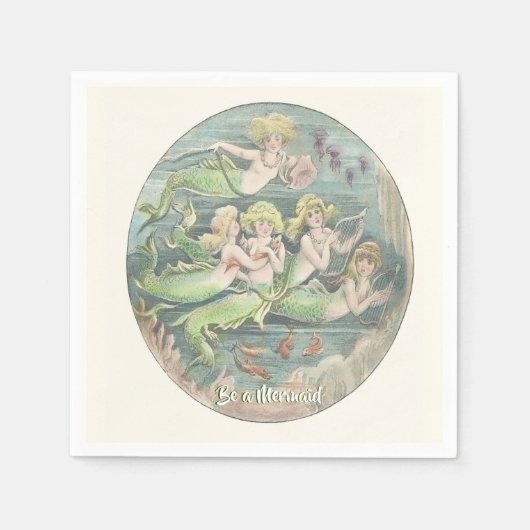 Fantasy Mermaids, wees een zeemeermin Servet (Voorkant)