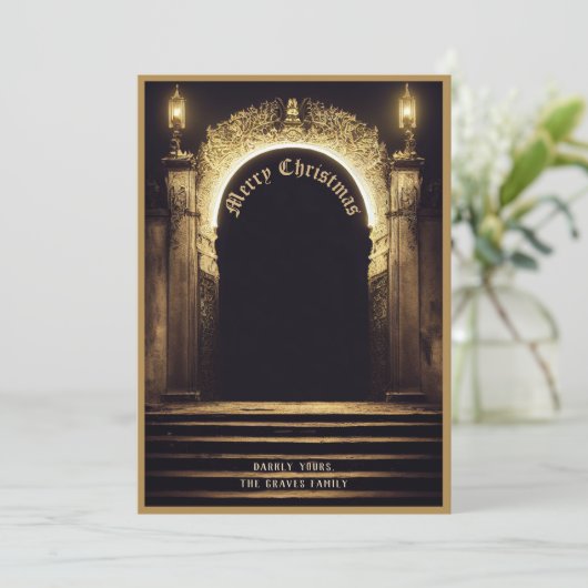 Fantasy Merry kerstvakanay Kaart (Staand voorkant)