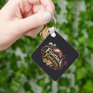 Fantasy met vuursteenslot sleutelhanger