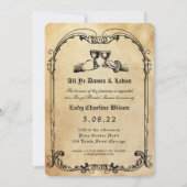 Fantasy Middeleeuws graveren Vrijgezellenfeest Kaart (Voorkant)