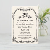 Fantasy Middeleeuws graveren Vrijgezellenfeest Kaart (Staand voorkant)