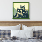 Fantasy Middeleeuws Kasteel - Houtsnede 1 Canvas Afdruk (Insitu (Slaapkamer))