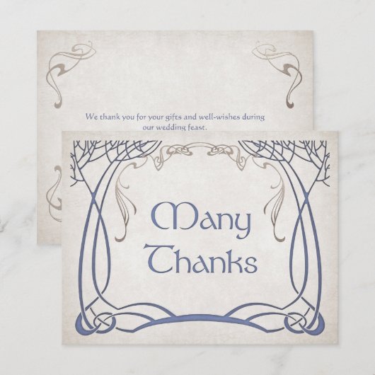 Fantasy middeleeuwse Keltische bruiloft Bedankkaart (Voorkant / Achterkant)