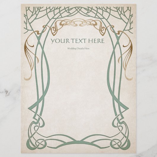 Fantasy middeleeuwse Keltische bruiloft Flyer (Achterkant)