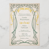 Fantasy middeleeuwse Keltische bruiloft Folie Uitnodiging (Voorkant)